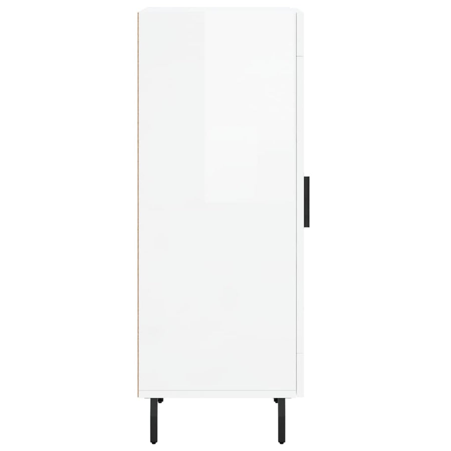 Dressoir 34,5X34X90 Cm Bewerkt Hout Hoogglans Wit