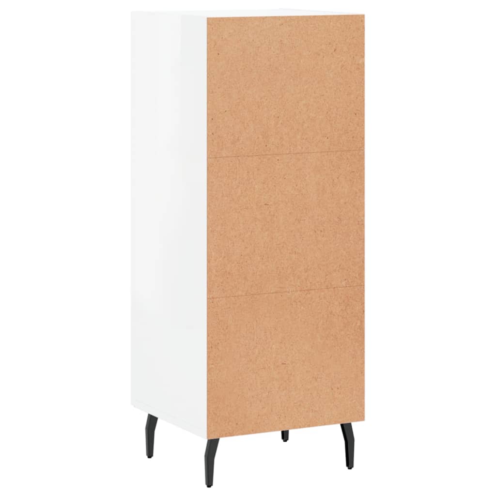 Dressoir 34,5X34X90 Cm Bewerkt Hout Hoogglans Wit