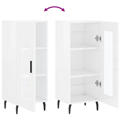 Dressoir 34,5X34X90 Cm Bewerkt Hout Hoogglans Wit