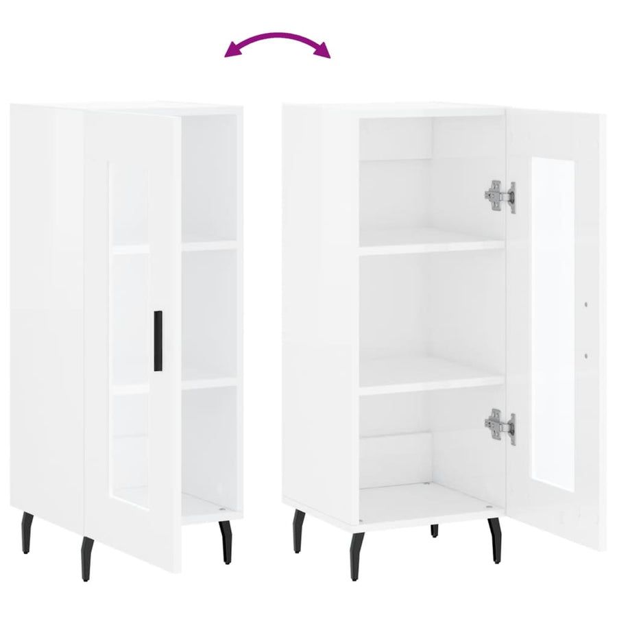 Dressoir 34,5X34X90 Cm Bewerkt Hout Hoogglans Wit