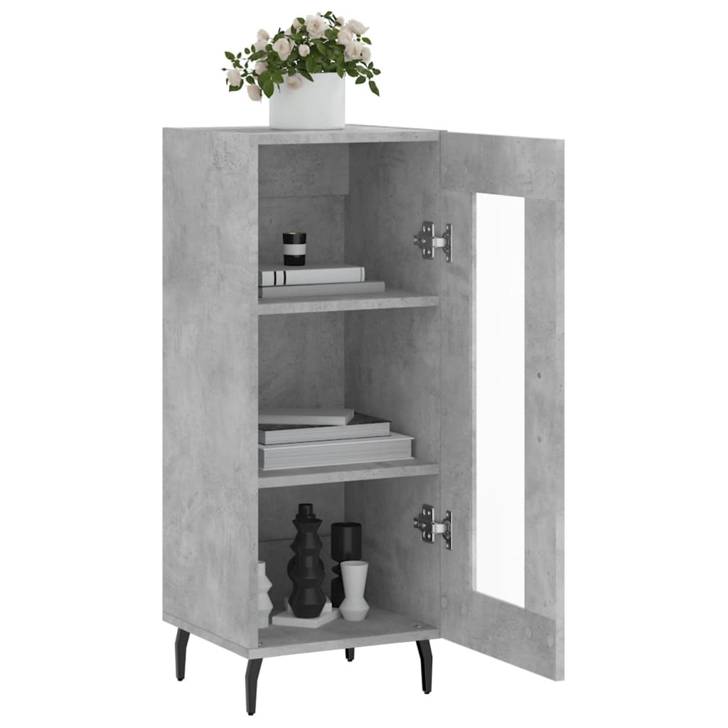 Dressoir 34,5X34X90 Cm Bewerkt Hout Betongrijs