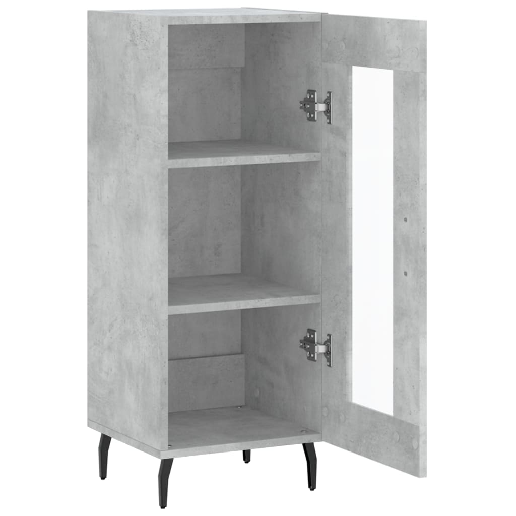 Dressoir 34,5X34X90 Cm Bewerkt Hout Betongrijs
