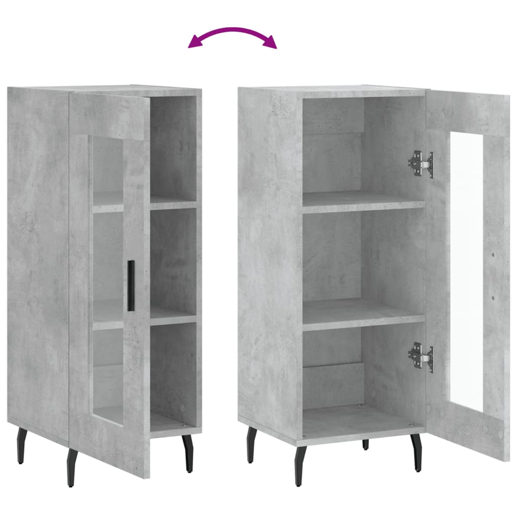 Dressoir 34,5X34X90 Cm Bewerkt Hout Betongrijs