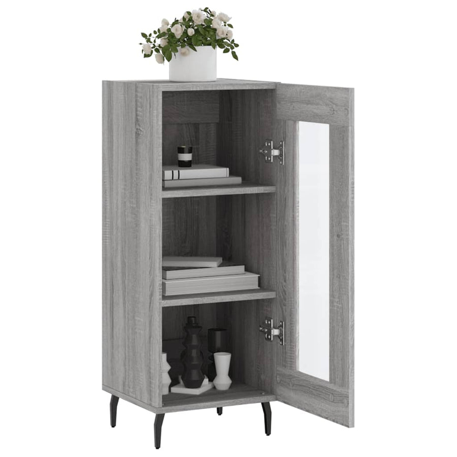 Dressoir 34,5X34X90 Cm Bewerkt Hout Grijs Sonoma Eikenkleurig