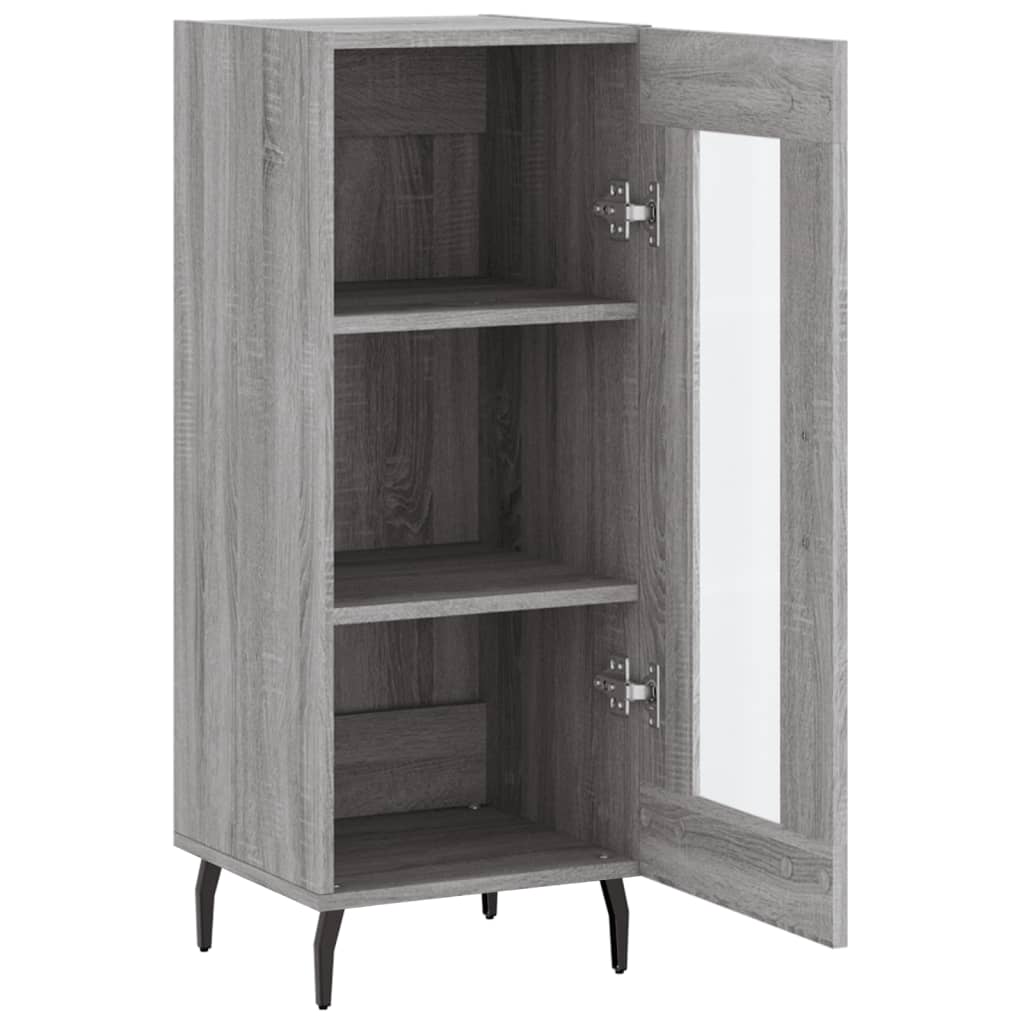 Dressoir 34,5X34X90 Cm Bewerkt Hout Grijs Sonoma Eikenkleurig