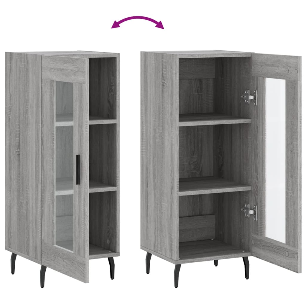 Dressoir 34,5X34X90 Cm Bewerkt Hout Grijs Sonoma Eikenkleurig