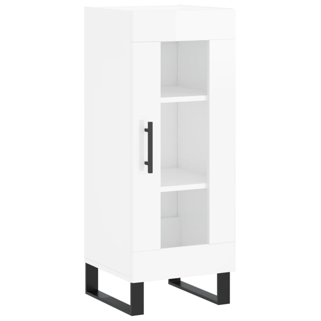 Dressoir 34,5X34X90 Cm Bewerkt Hout Hoogglans Wit