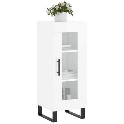 Dressoir 34,5X34X90 Cm Bewerkt Hout Hoogglans Wit