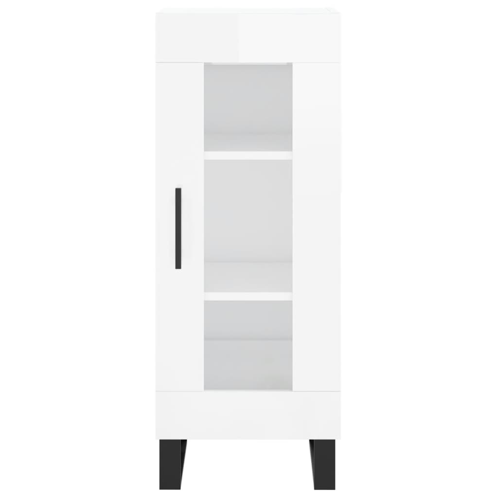 Dressoir 34,5X34X90 Cm Bewerkt Hout Hoogglans Wit