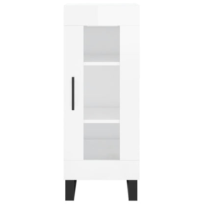 Dressoir 34,5X34X90 Cm Bewerkt Hout Hoogglans Wit