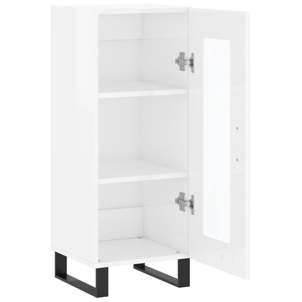 Dressoir 34,5X34X90 Cm Bewerkt Hout Hoogglans Wit