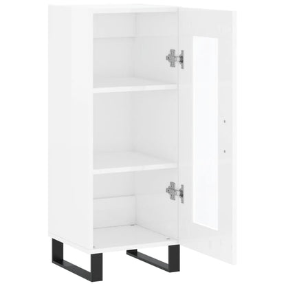 Dressoir 34,5X34X90 Cm Bewerkt Hout Hoogglans Wit
