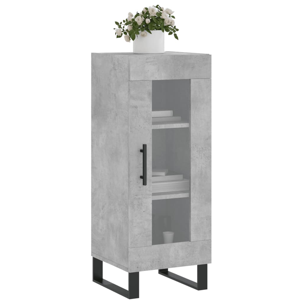 Dressoir 34,5X34X90 Cm Bewerkt Hout Betongrijs