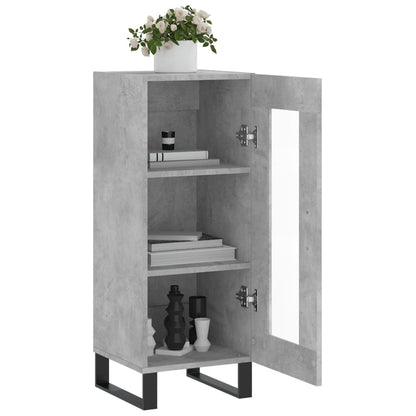 Dressoir 34,5X34X90 Cm Bewerkt Hout Betongrijs