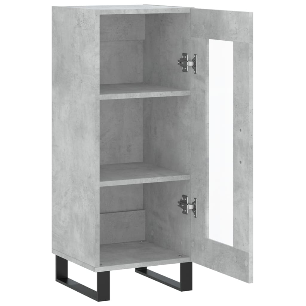 Dressoir 34,5X34X90 Cm Bewerkt Hout Betongrijs
