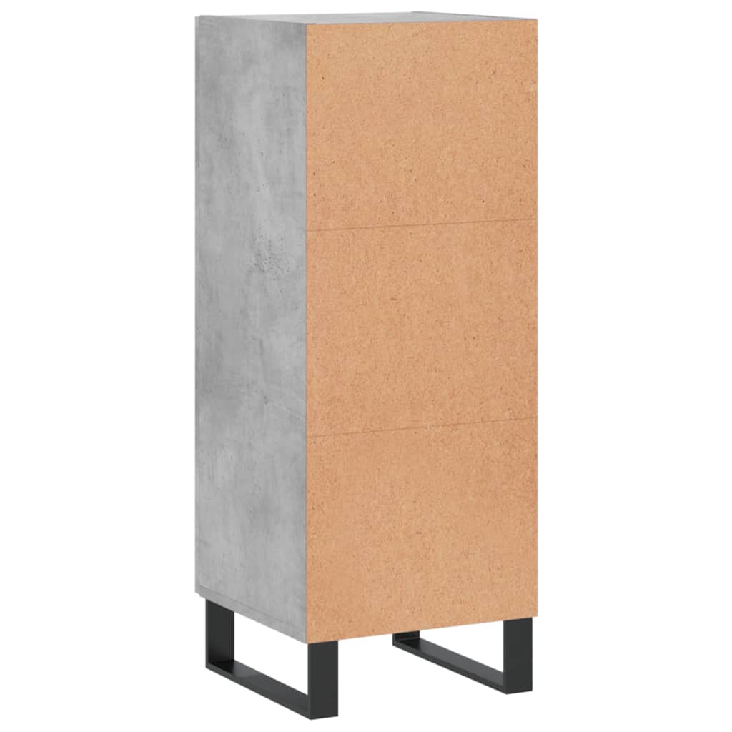 Dressoir 34,5X34X90 Cm Bewerkt Hout Betongrijs