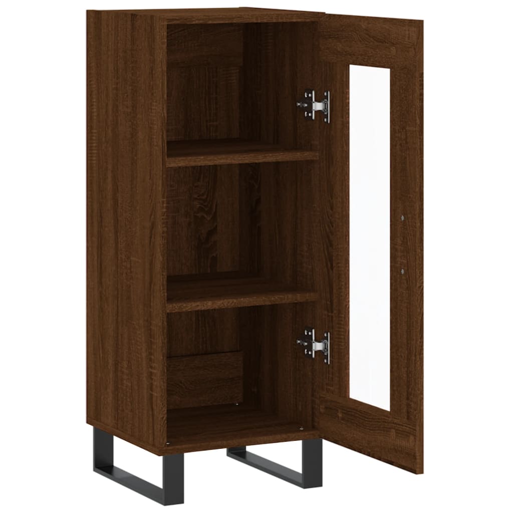 Dressoir 34,5X34X90 Cm Bewerkt Hout Bruin Eikenkleur