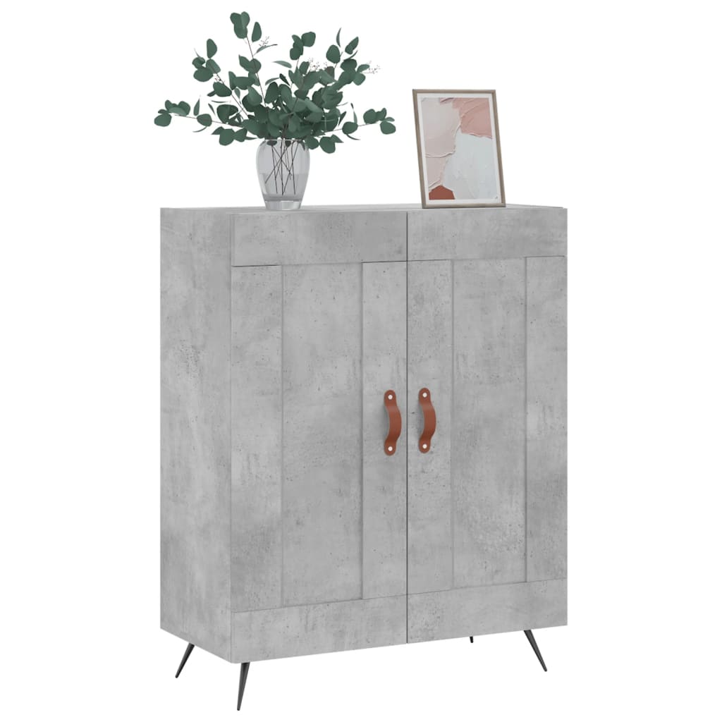 Dressoir 69,5X34X90 Cm Bewerkt Hout Betongrijs