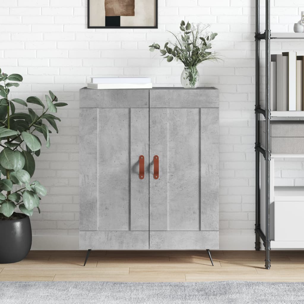 Dressoir 69,5X34X90 Cm Bewerkt Hout Betongrijs