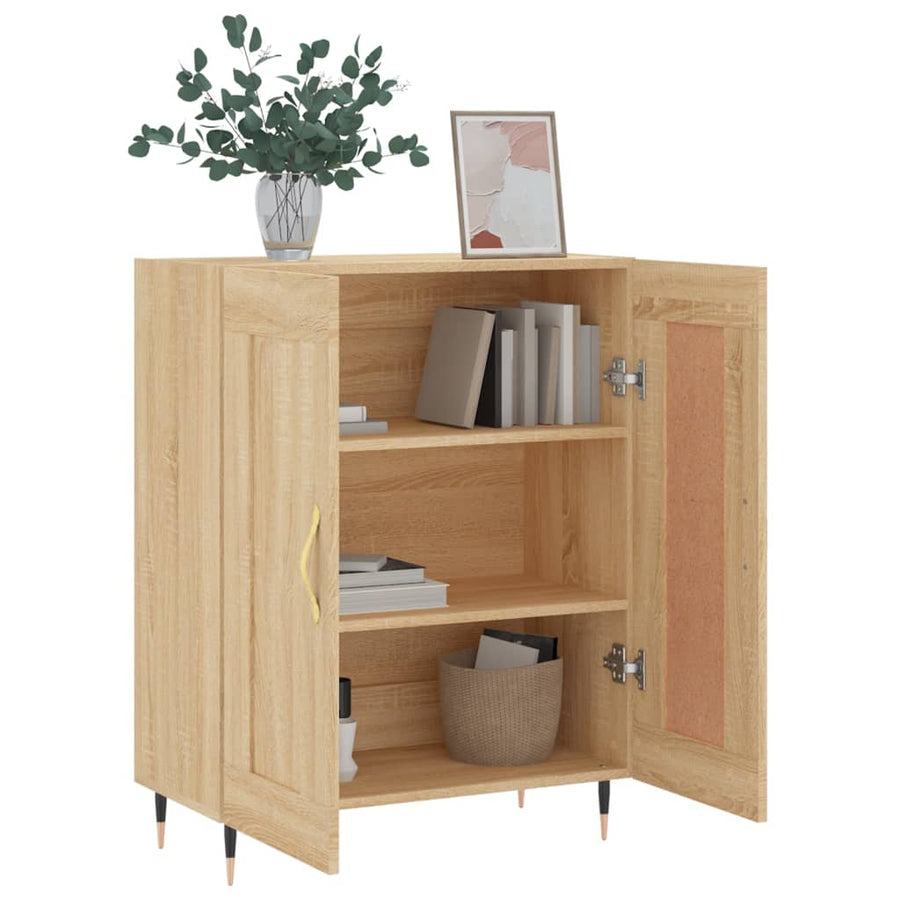 Dressoir 69,5X34X90 Cm Bewerkt Hout Kleurig Sonoma eiken