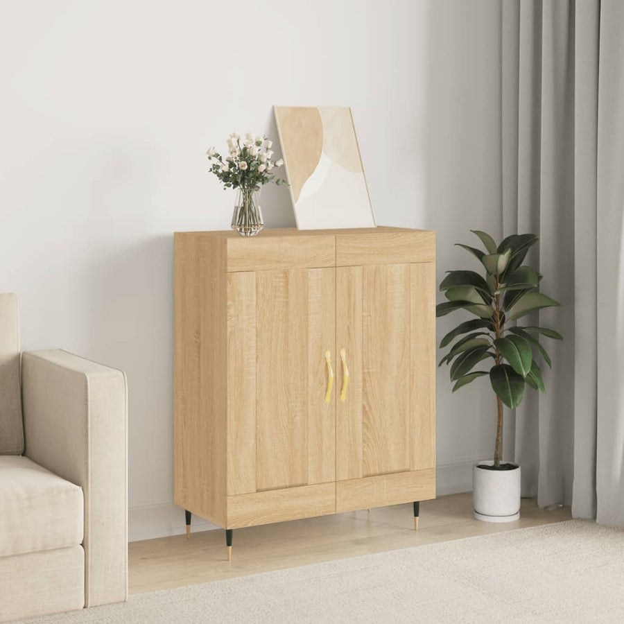 Dressoir 69,5X34X90 Cm Bewerkt Hout Kleurig Sonoma eiken