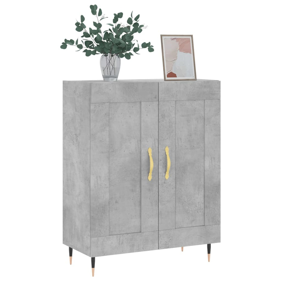 Dressoir 69,5X34X90 Cm Bewerkt Hout Betongrijs