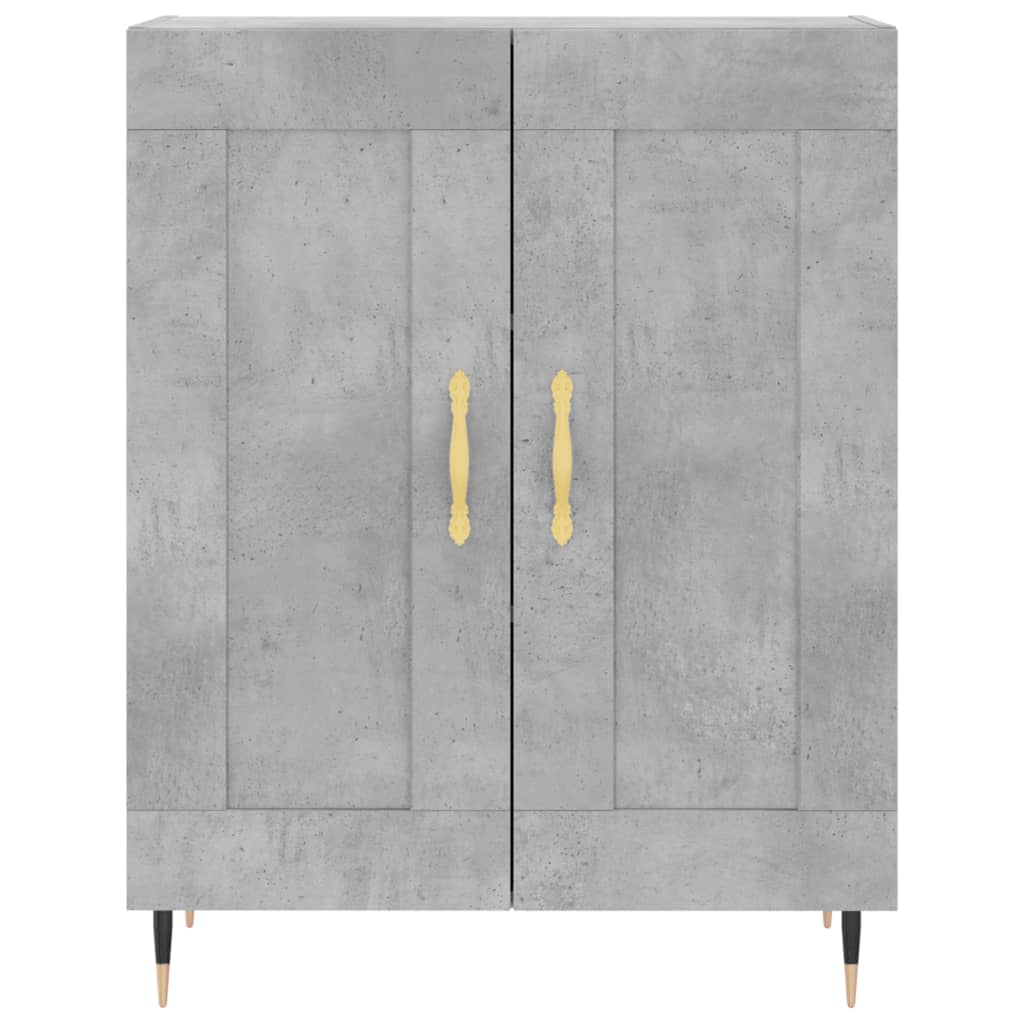 Dressoir 69,5X34X90 Cm Bewerkt Hout Betongrijs