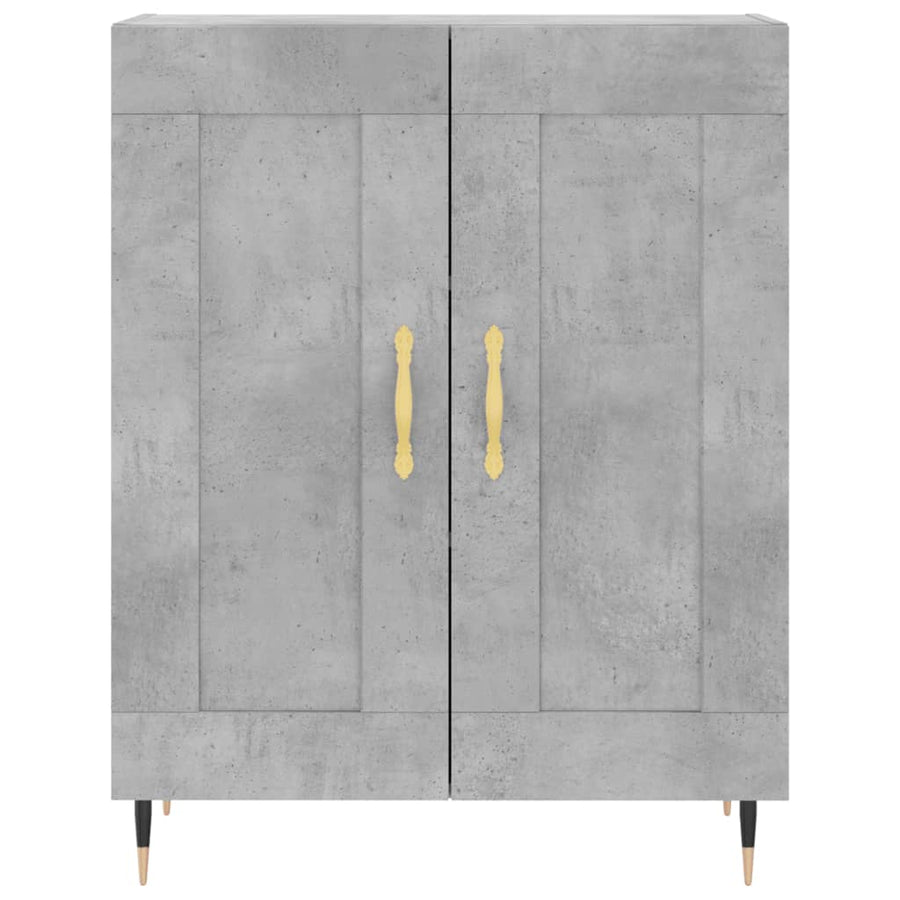 Dressoir 69,5X34X90 Cm Bewerkt Hout Betongrijs