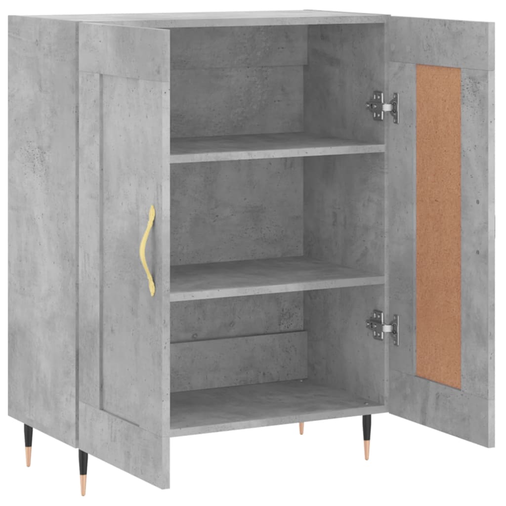 Dressoir 69,5X34X90 Cm Bewerkt Hout Betongrijs