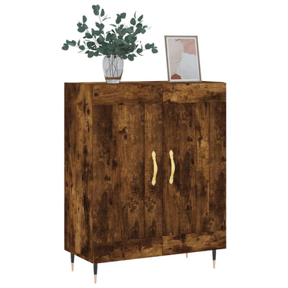 Dressoir 69,5X34X90 Cm Bewerkt Hout Kleurig Gerookt eiken