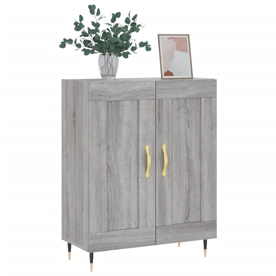 Dressoir 69,5X34X90 Cm Bewerkt Hout Eikenkleurig Grijs sonoma