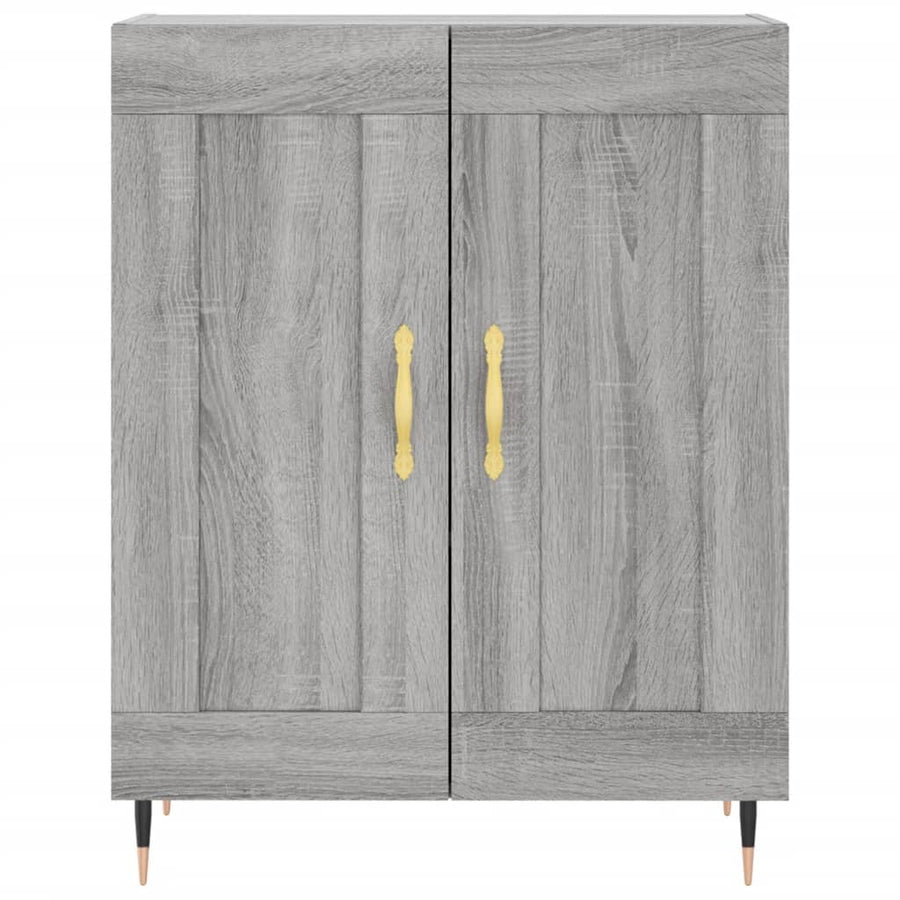 Dressoir 69,5X34X90 Cm Bewerkt Hout Eikenkleurig Grijs sonoma