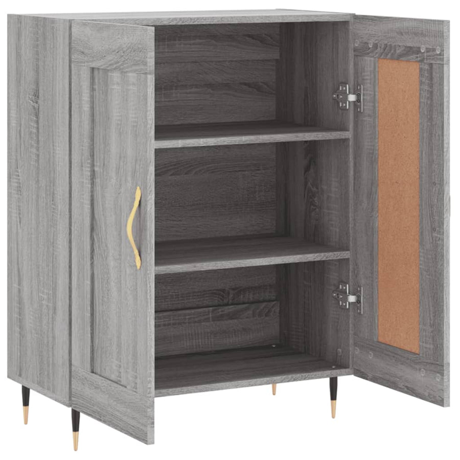 Dressoir 69,5X34X90 Cm Bewerkt Hout Eikenkleurig Grijs sonoma