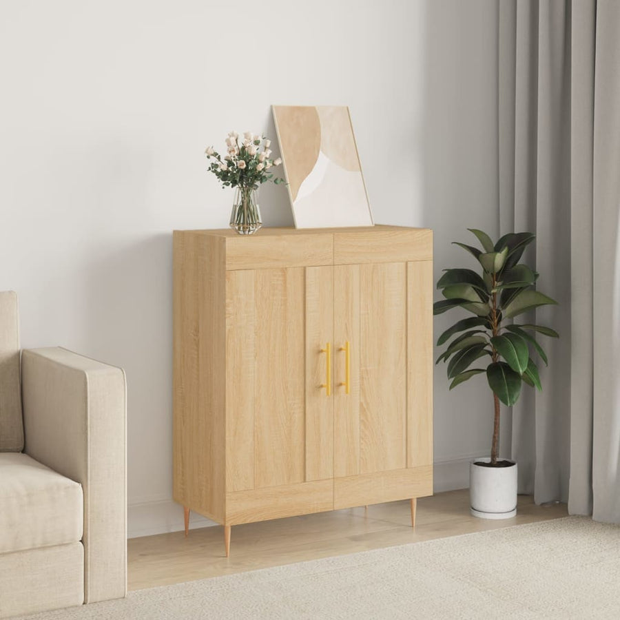 Dressoir 69,5X34X90 Cm Bewerkt Hout Sonoma Eikenkleurig