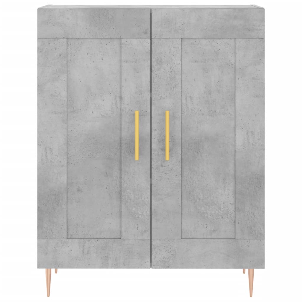 Dressoir 69,5X34X90 Cm Bewerkt Hout Betongrijs