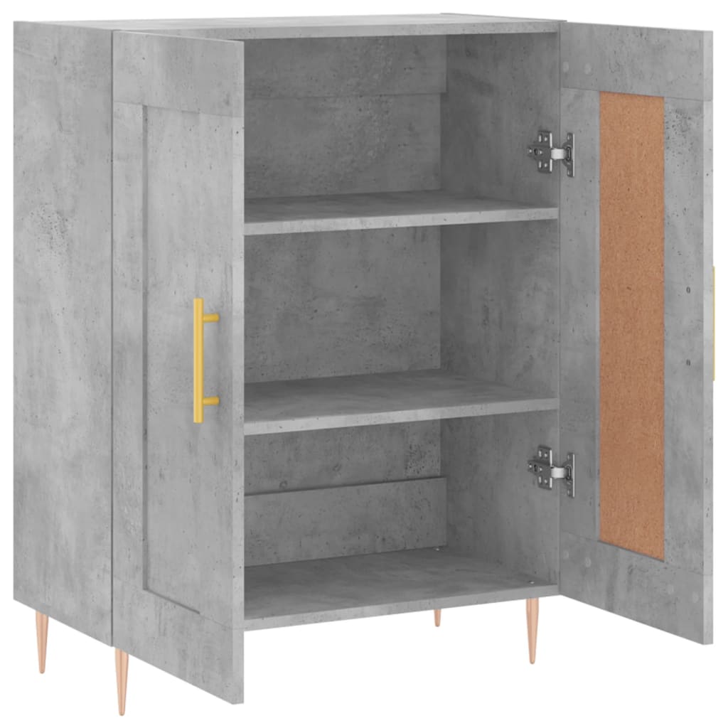 Dressoir 69,5X34X90 Cm Bewerkt Hout Betongrijs