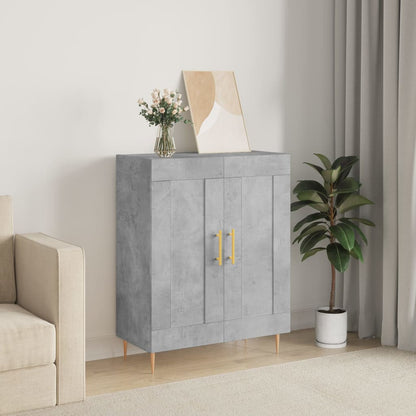 Dressoir 69,5X34X90 Cm Bewerkt Hout Betongrijs