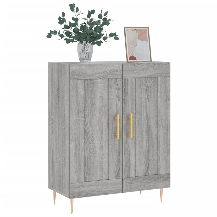 Dressoir 69,5X34X90 Cm Bewerkt Hout Eikenkleurig Grijs sonoma