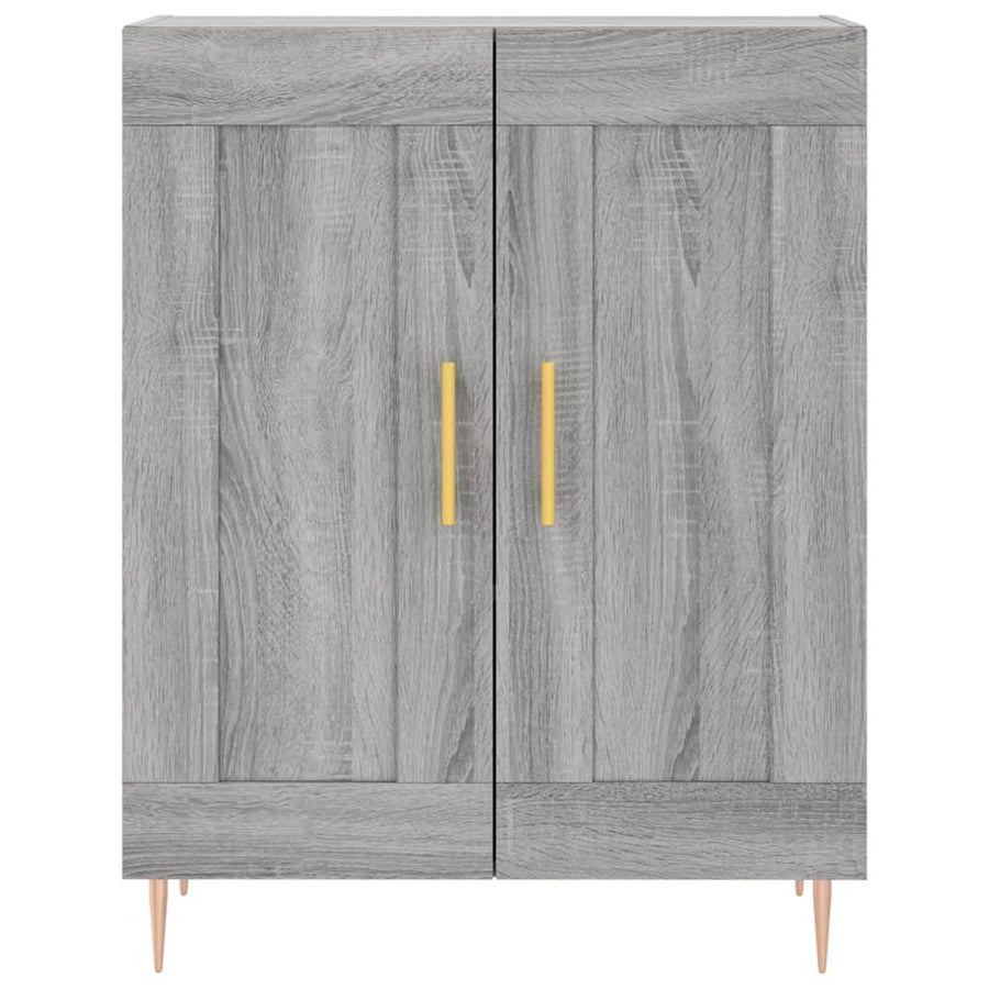 Dressoir 69,5X34X90 Cm Bewerkt Hout Eikenkleurig Grijs sonoma