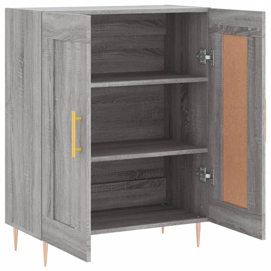 Dressoir 69,5X34X90 Cm Bewerkt Hout Eikenkleurig Grijs sonoma