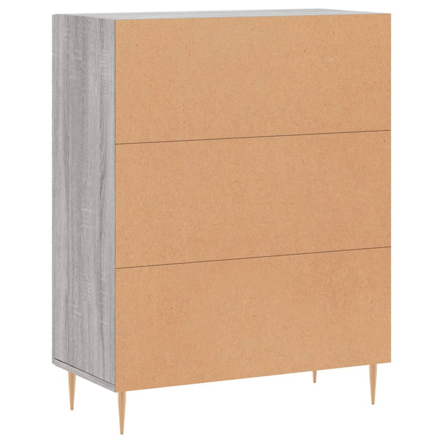 Dressoir 69,5X34X90 Cm Bewerkt Hout Eikenkleurig Grijs sonoma