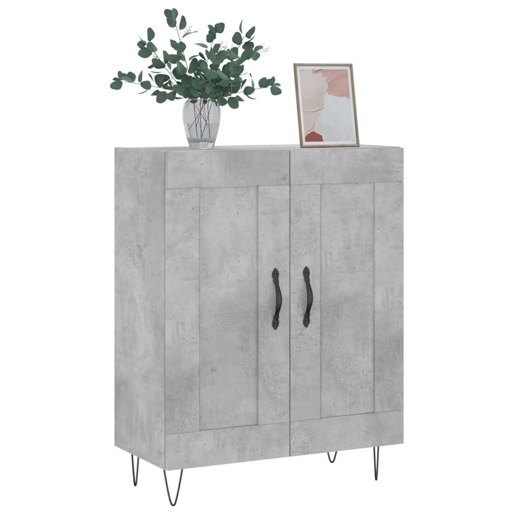 Dressoir 69,5X34X90 Cm Bewerkt Hout Betongrijs