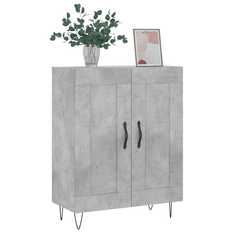 Dressoir 69,5X34X90 Cm Bewerkt Hout Betongrijs