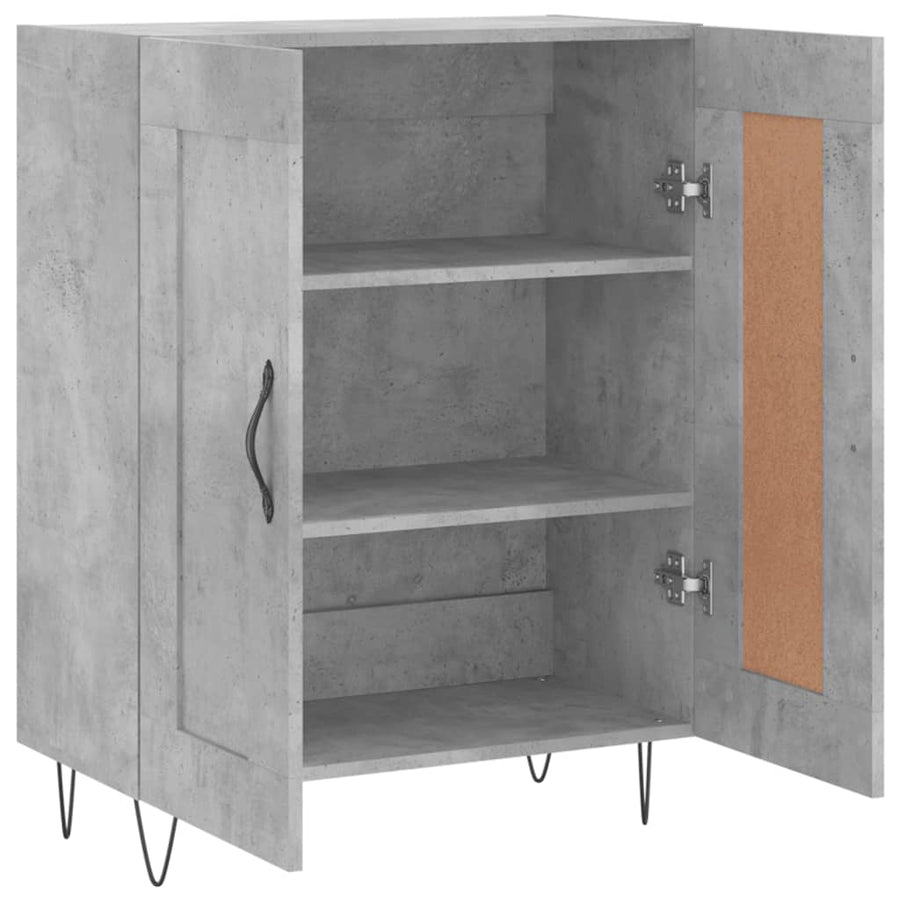 Dressoir 69,5X34X90 Cm Bewerkt Hout Betongrijs