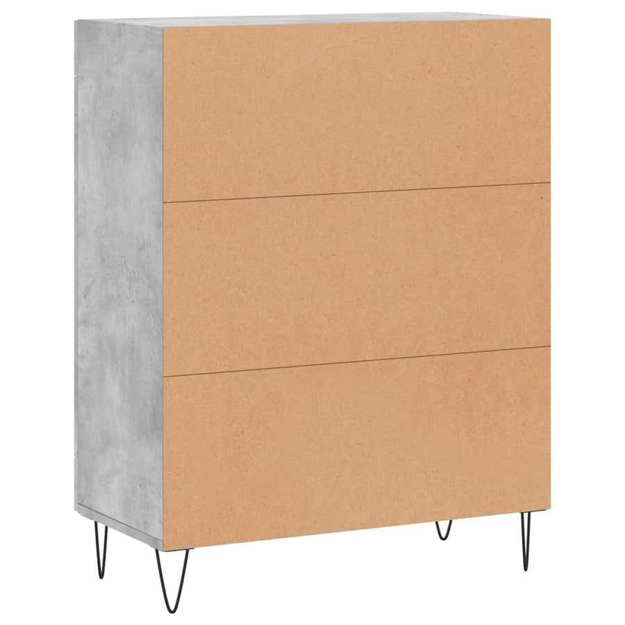 Dressoir 69,5X34X90 Cm Bewerkt Hout Betongrijs