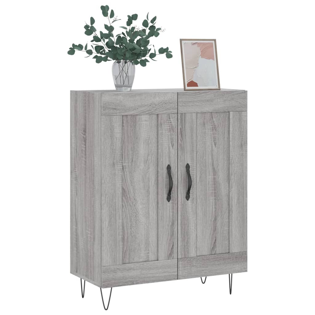 Dressoir 69,5X34X90 Cm Bewerkt Hout Eikenkleurig Grijs sonoma