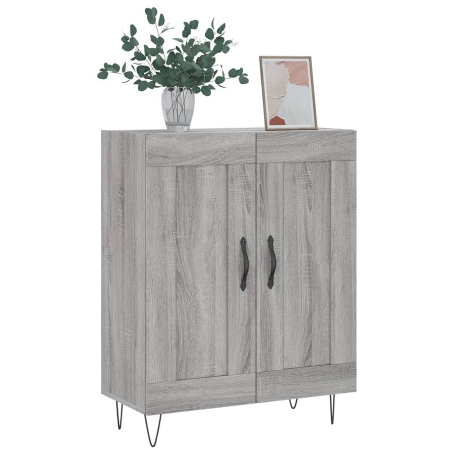 Dressoir 69,5X34X90 Cm Bewerkt Hout Eikenkleurig Grijs sonoma