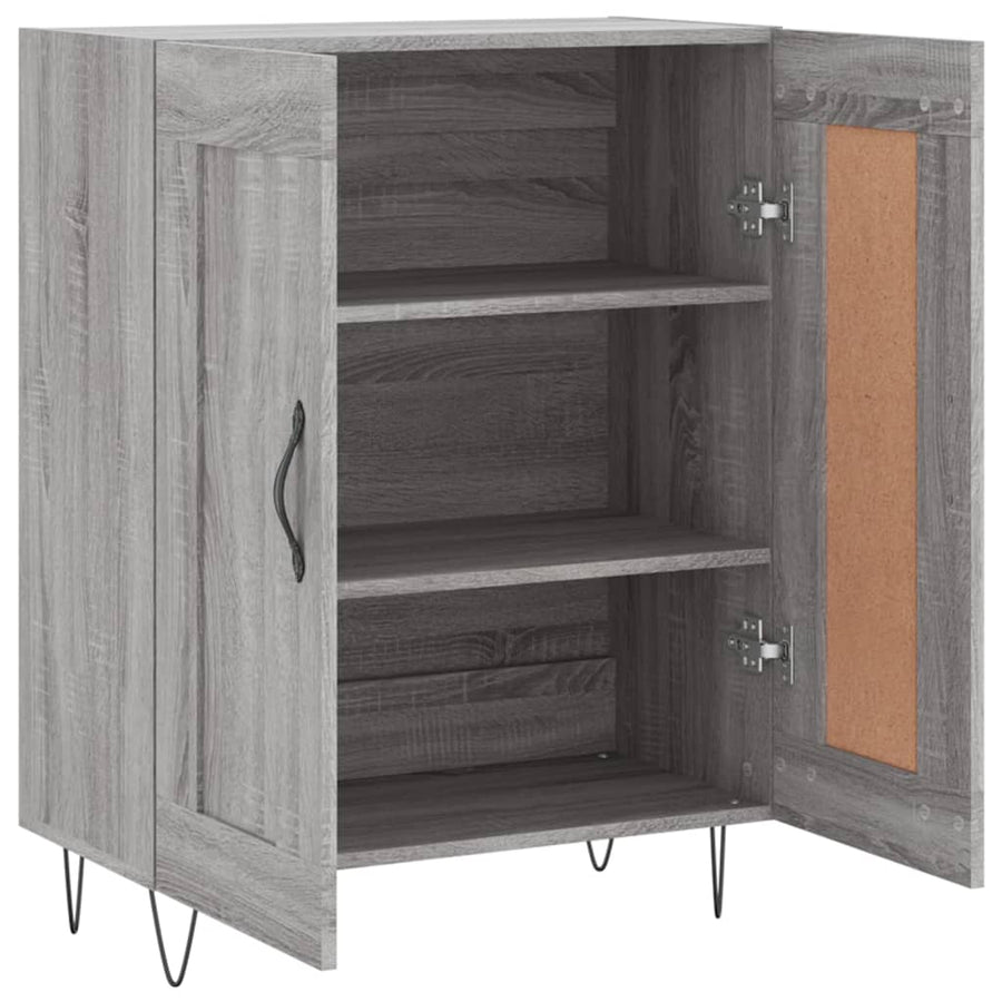 Dressoir 69,5X34X90 Cm Bewerkt Hout Eikenkleurig Grijs sonoma