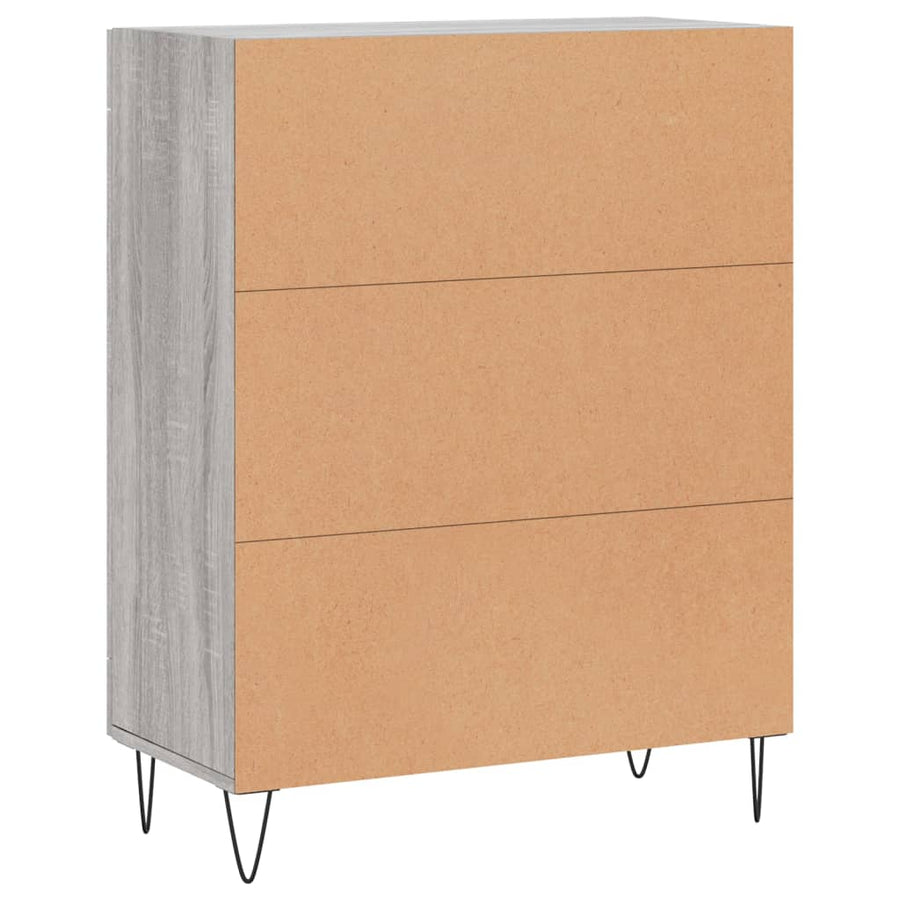 Dressoir 69,5X34X90 Cm Bewerkt Hout Eikenkleurig Grijs sonoma