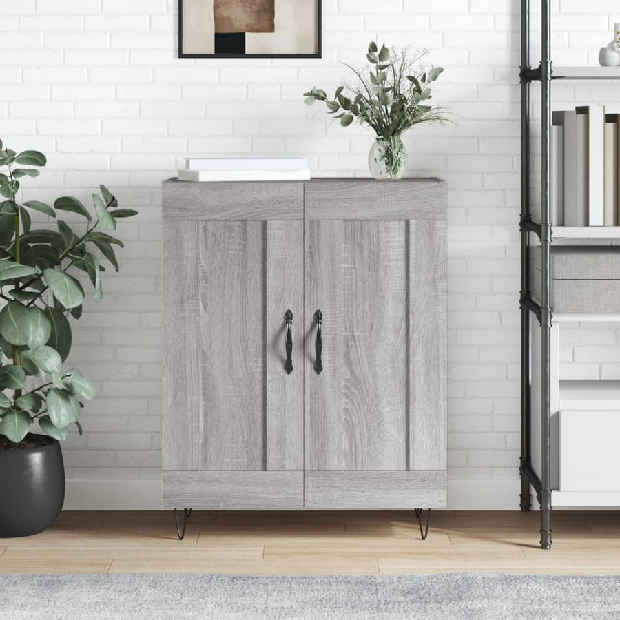 Dressoir 69,5X34X90 Cm Bewerkt Hout Eikenkleurig Grijs sonoma